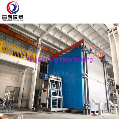 comprar YINGCHUANG PLC controlada Shuttle Rotomolding Machine, 15-30min tempo de ciclo ajustável Equipamento de moldagem rotativo automático para tanques de água civil PE e barris de plástico Fabricação em linha