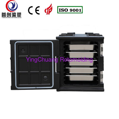 comprar YINGCHUANG OEM 75L alça preta tipo caixa isolada rotomoldada, espuma espessa de PU quente e fria segurando GN Pan armário de transporte de alimentos para cozinha central de cantina de catering Fabricação em linha
