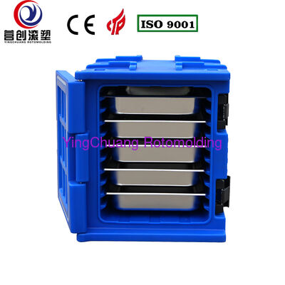 comprar YINGCHUANG OEM 75L alça azul tipo caixa isolada rotomoldada, espuma espessa de PU quente e fria segurando GN Pan armário de transporte de alimentos para cozinha central de cantina de catering Fabricação em linha