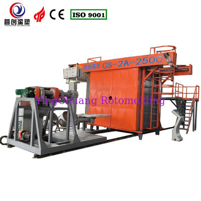 Comprar Máquina de Moldagem Rotacional CS-2A-2500 Shuttle | Um Braço Reto + Um Braço em L, Estação Dupla, PE/PP, Moldagem Contínua de Uma Peça Fabricação em linha