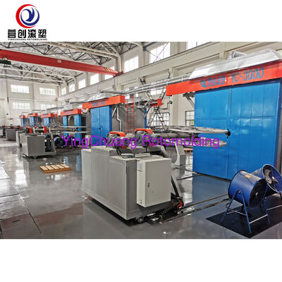 YINGCHUANG Multi-Arm Automatic Ferry Shuttle Rotomolding Machine, PLC controlado equipamento de moldagem rotacional de braço duplo para grandes tanques e móveis de plástico oco