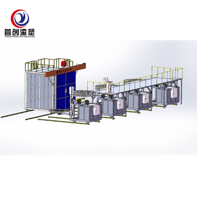 Máquina de molde 63KW giratória para o volume do tanque de PP/PE/HDPE/LLDPE 7000L