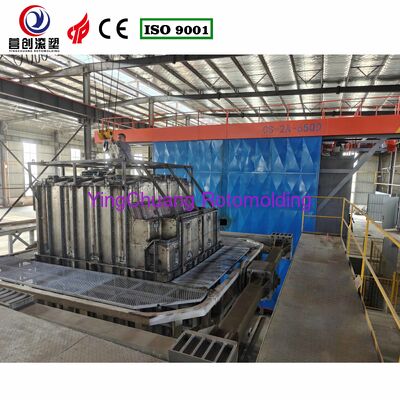 INGCHUANG 6.5m Grande Forno Bi-Axial Shuttle Rotomolding Machine, PLC Automático Equipamento de Moldagem de Rotação para Custom LLDPE Electrolyte Energy Storage Tanks