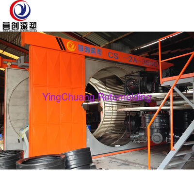 Máquina de rotomoldagem de lançadeira YINGCHUANG CS-2A-3500, equipamento de moldagem rotacional industrial de braço duplo para produtos plásticos