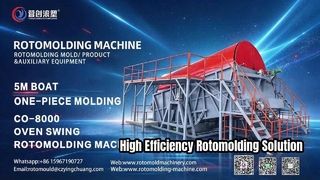 Máquina de moldagem rotacional de balanço de forno CO-8000 para um barco personalizado de 5 × 2,5 m