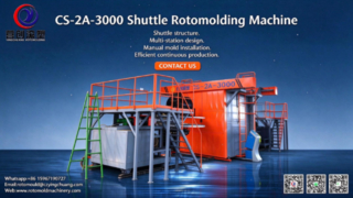Máquina de moldagem rotacional CS-2A-3000 | Design de múltiplas estações com mol manual fácil e preciso