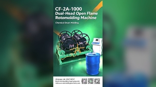 Máquina rotomoldadora de chama aberta de cabeça dupla Yingchuang CF-2A-1000 | Controle preciso de temperatura e inspeção de qualidade
